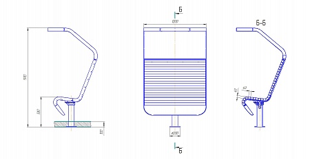 Bench "Techno" (swivel, a double one with a canopy, without an embedded plate)