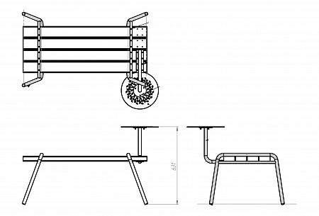 Bench-table "DIY"(without an anchor clamping, demountable)