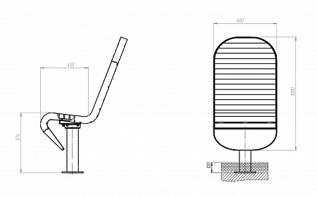 Bench "Techno"(swivel, without an embedded plate)