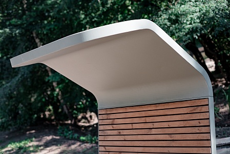 Bench "Techno" (swivel, a double one with a canopy, without an embedded plate)