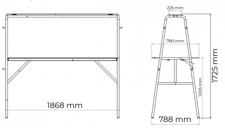 Bar table MONOBAR (with a top shelf)