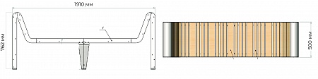 Bench «Infinity wood» (Sun louger)