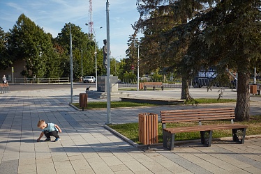 Recreation area of Georgievsky pond, Ruza, Moscow region (2020)