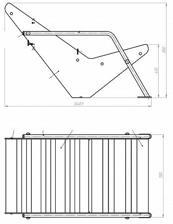 Bench «Boomerang» (Deck chair)