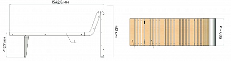 Bench «Infinity wood» (Sun louger)