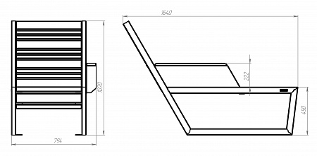 Bench «Boston» (Sun lounger) left armrest