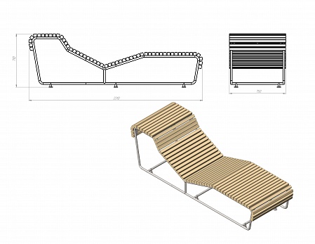 Bench "Lazy River" (Sun lounger)