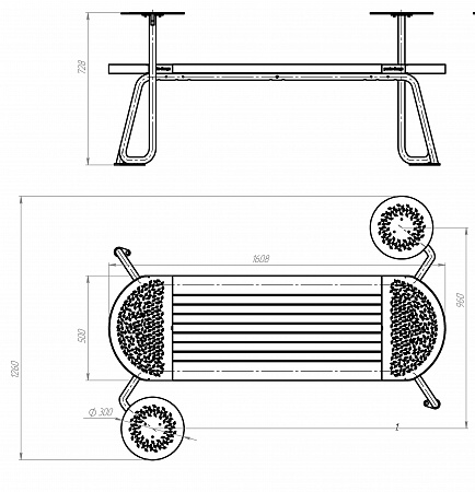 Bench«Tubes» –2 tables